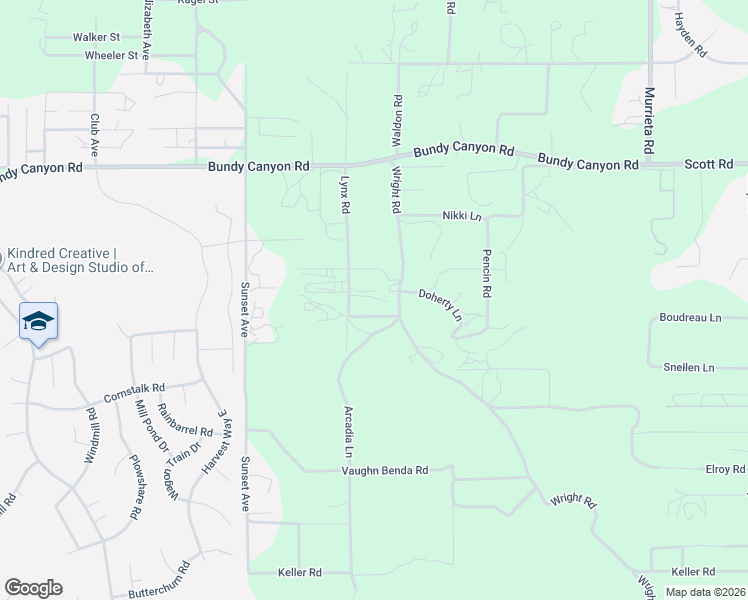 map of restaurants, bars, coffee shops, grocery stores, and more near 33360 Wright Road in Menifee
