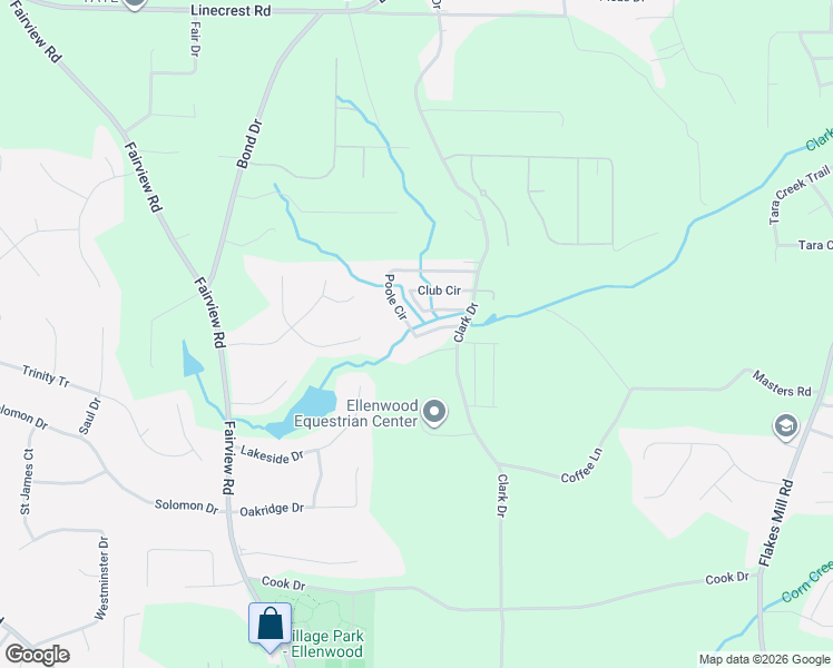 map of restaurants, bars, coffee shops, grocery stores, and more near 300 Edna Lane in Ellenwood