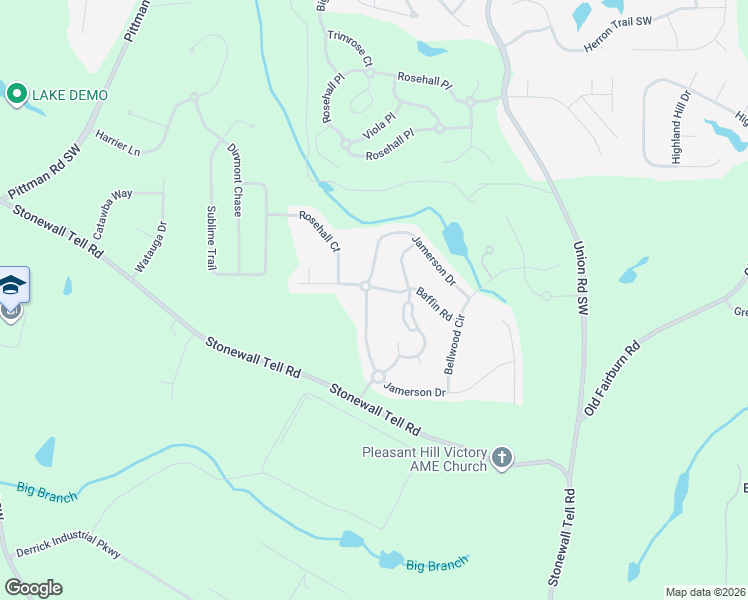 map of restaurants, bars, coffee shops, grocery stores, and more near 5658 Jamerson Drive in Atlanta