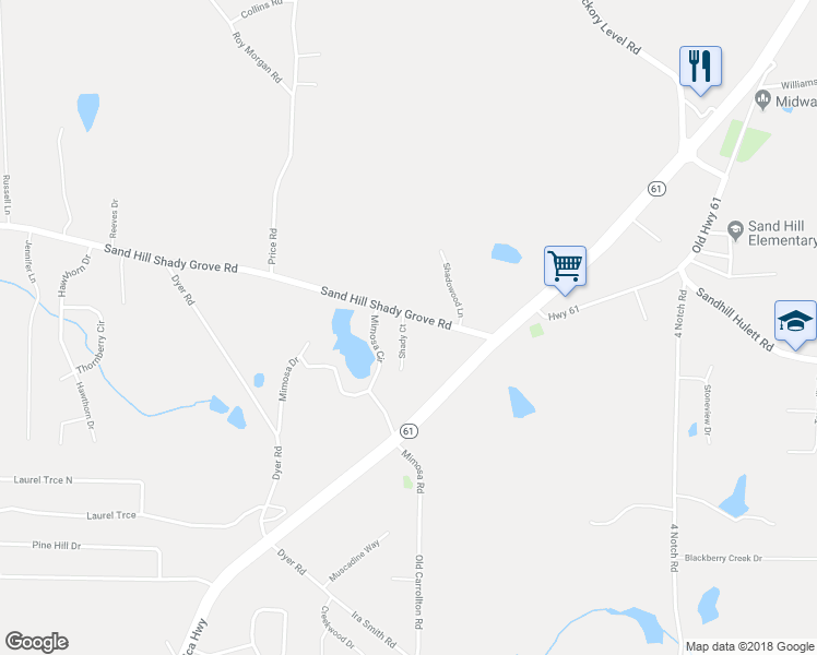 map of restaurants, bars, coffee shops, grocery stores, and more near 10 Shady Court in Carrollton