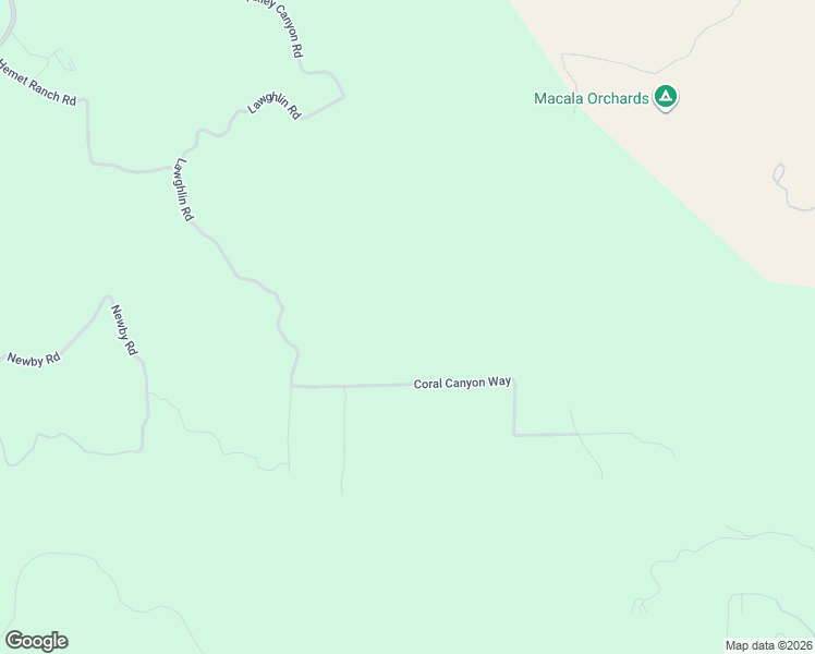 map of restaurants, bars, coffee shops, grocery stores, and more near Coral Canyon Way in Hemet