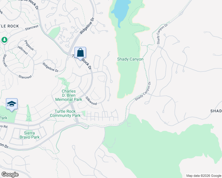 map of restaurants, bars, coffee shops, grocery stores, and more near 45 Morning View in Irvine