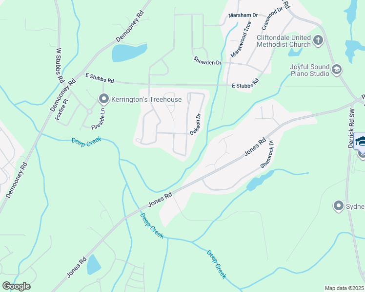 map of restaurants, bars, coffee shops, grocery stores, and more near 4309 Holliday Road in Atlanta