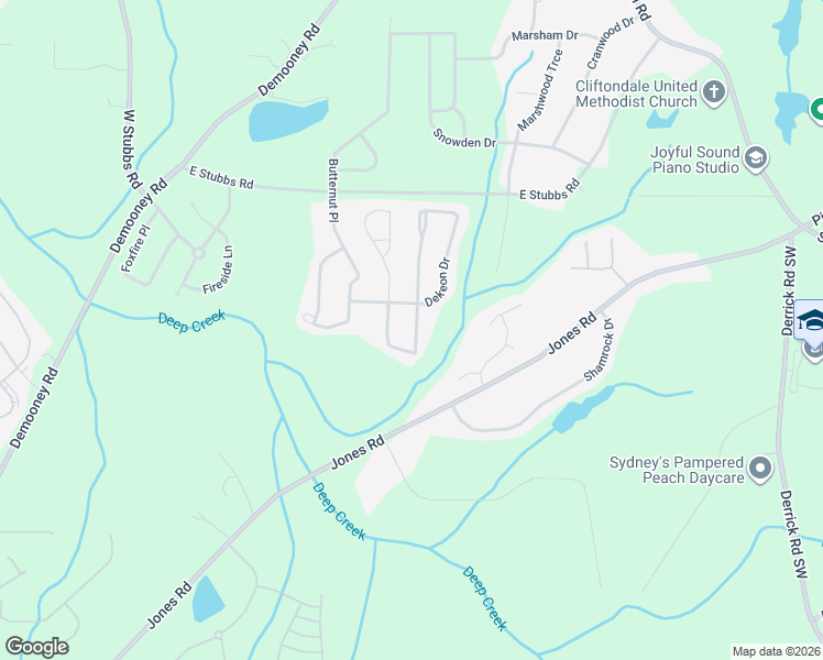 map of restaurants, bars, coffee shops, grocery stores, and more near 4309 Holliday Road in Atlanta