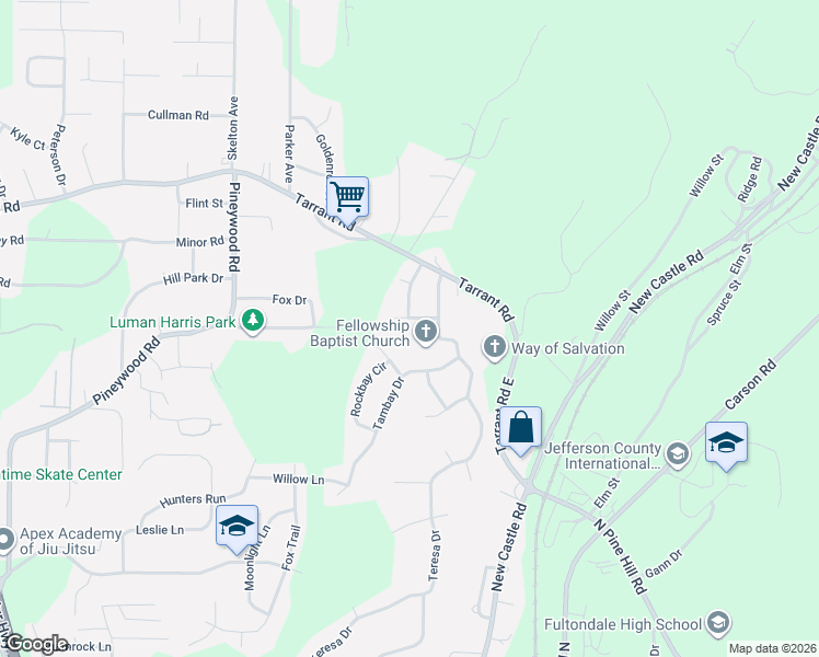 map of restaurants, bars, coffee shops, grocery stores, and more near 504 Lynnwood Circle in Birmingham