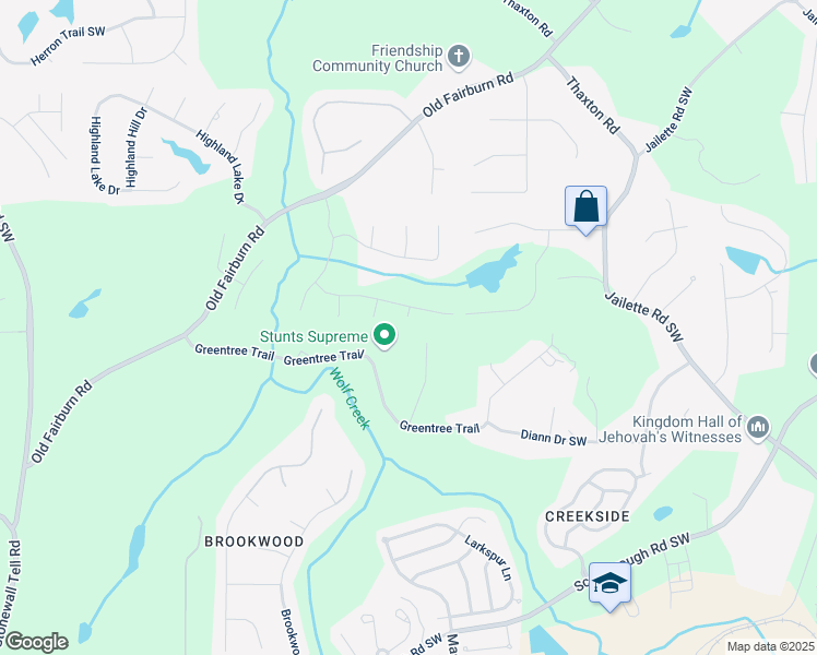 map of restaurants, bars, coffee shops, grocery stores, and more near 512 Fortner Lane in Atlanta