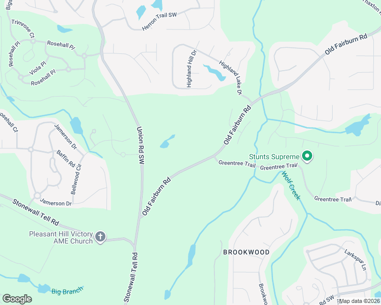 map of restaurants, bars, coffee shops, grocery stores, and more near 4387 Old Fairburn Road in Atlanta