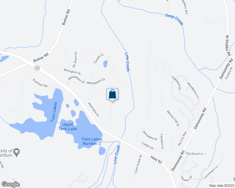 map of restaurants, bars, coffee shops, grocery stores, and more near 4452 Challedon Drive in Fairburn