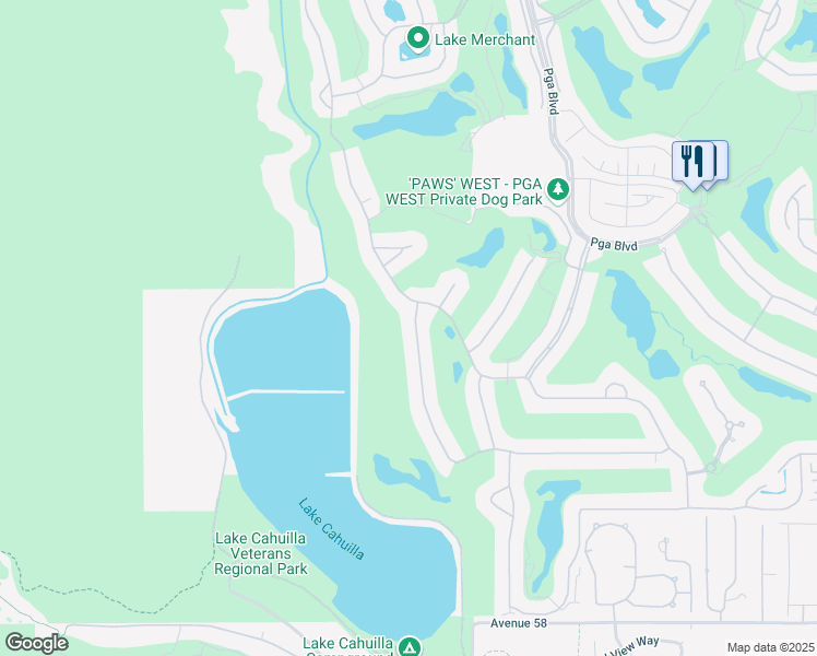 map of restaurants, bars, coffee shops, grocery stores, and more near 56765 Merion in La Quinta