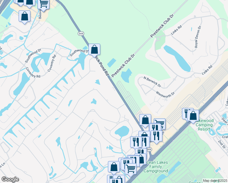map of restaurants, bars, coffee shops, grocery stores, and more near 1703 Dick Pond Road in Myrtle Beach
