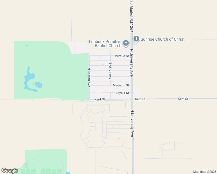 map of restaurants, bars, coffee shops, grocery stores, and more near 2605 Madison St in Lubbock