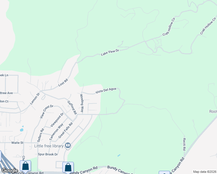 map of restaurants, bars, coffee shops, grocery stores, and more near 22984 Vista Del Agua in Wildomar