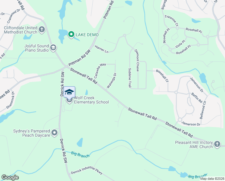 map of restaurants, bars, coffee shops, grocery stores, and more near 4320 Stonewall Tell Road in College Park