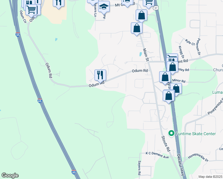 map of restaurants, bars, coffee shops, grocery stores, and more near 529 Magnolia Crest Circle in Gardendale