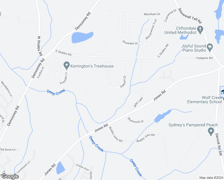 map of restaurants, bars, coffee shops, grocery stores, and more near 6522 Dekeon Drive in College Park