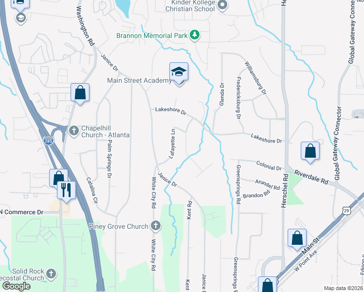 map of restaurants, bars, coffee shops, grocery stores, and more near 4335 York Road in College Park