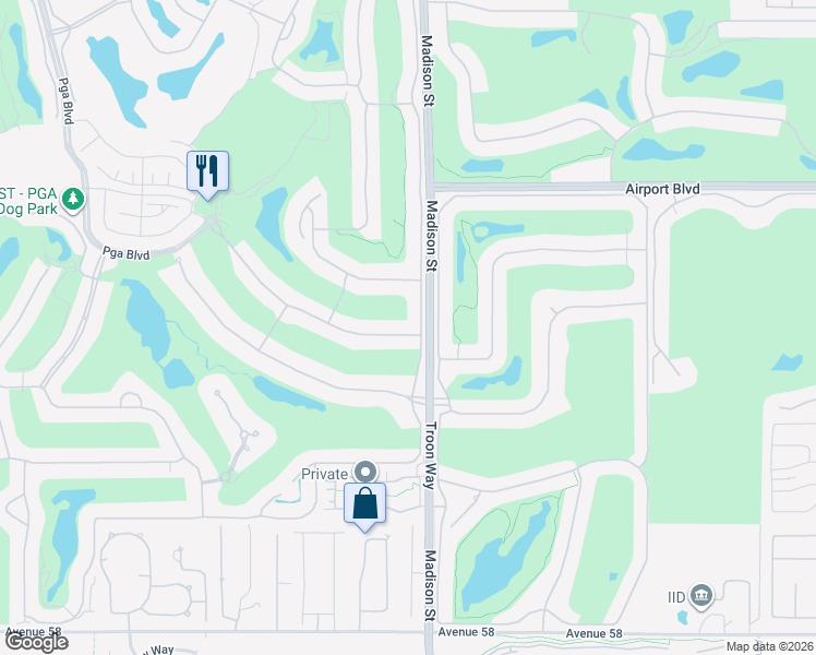 map of restaurants, bars, coffee shops, grocery stores, and more near 80970 Spanish Bay in La Quinta