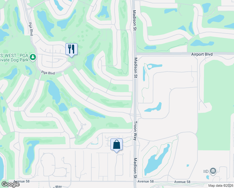 map of restaurants, bars, coffee shops, grocery stores, and more near 80844 Spanish Bay in La Quinta