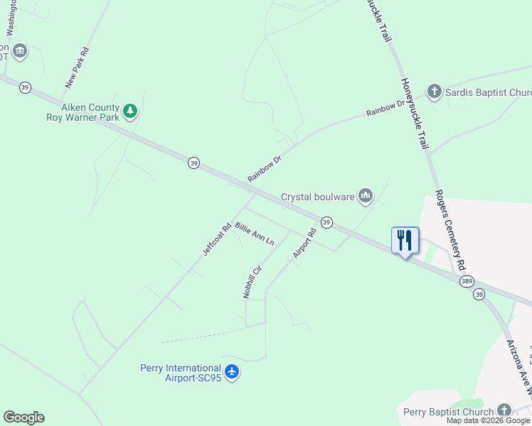 map of restaurants, bars, coffee shops, grocery stores, and more near 174 Thornridge Road in Wagener