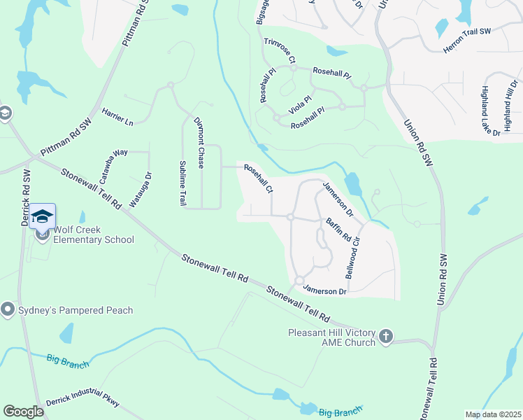 map of restaurants, bars, coffee shops, grocery stores, and more near 5673 Baffin Road in Atlanta