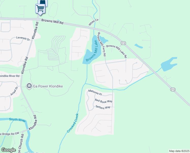 map of restaurants, bars, coffee shops, grocery stores, and more near 6620 Browns Mill Ferry Drive in Stonecrest