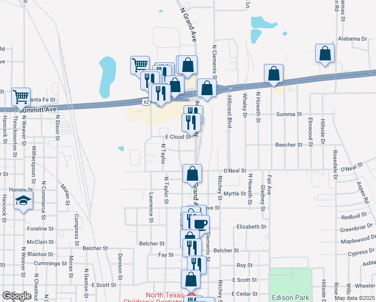 map of restaurants, bars, coffee shops, grocery stores, and more near 465 Star Street in Gainesville