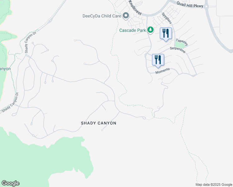 map of restaurants, bars, coffee shops, grocery stores, and more near 97 Canyon Creek in Irvine