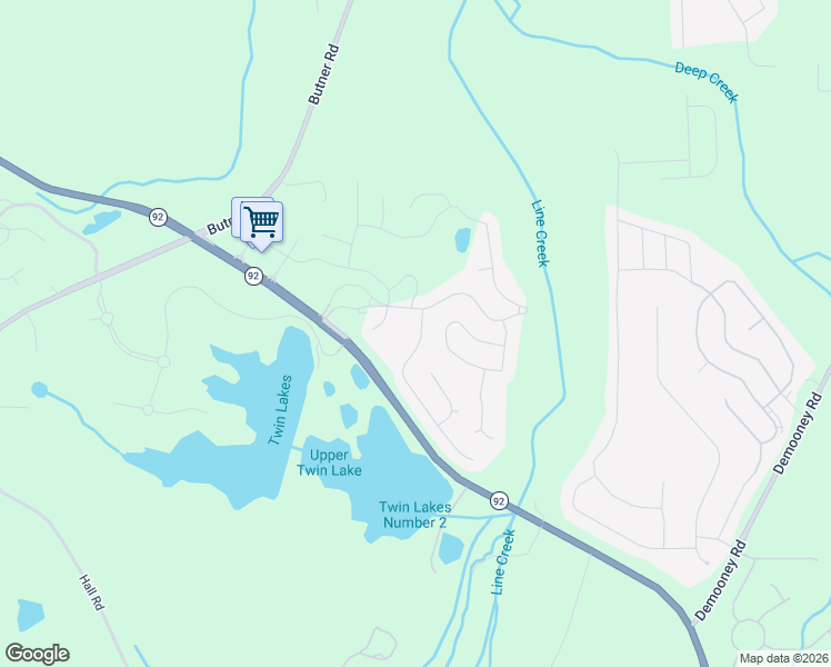 map of restaurants, bars, coffee shops, grocery stores, and more near 4315 Alysheba Drive in Fairburn
