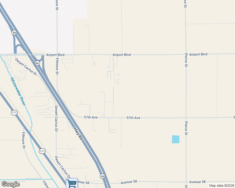 map of restaurants, bars, coffee shops, grocery stores, and more near 88464 57th Avenue in Thermal