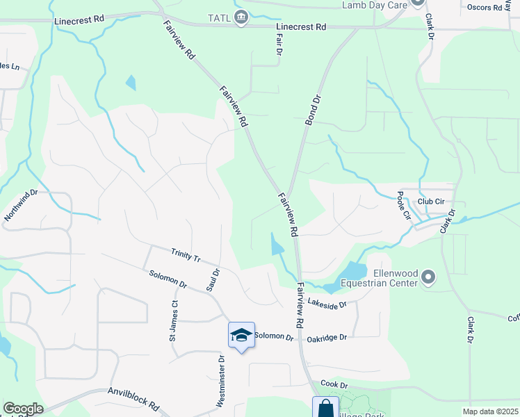 map of restaurants, bars, coffee shops, grocery stores, and more near 108 Bond Lake Drive in Ellenwood