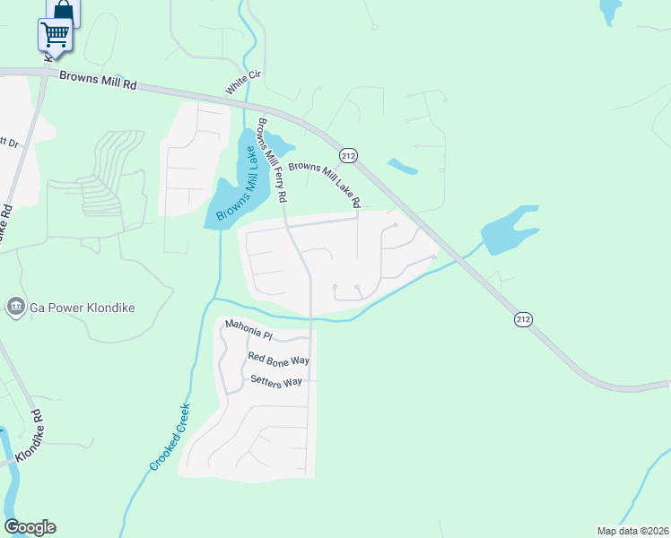 map of restaurants, bars, coffee shops, grocery stores, and more near 6798 Browns Mill Ferry Court in Stonecrest