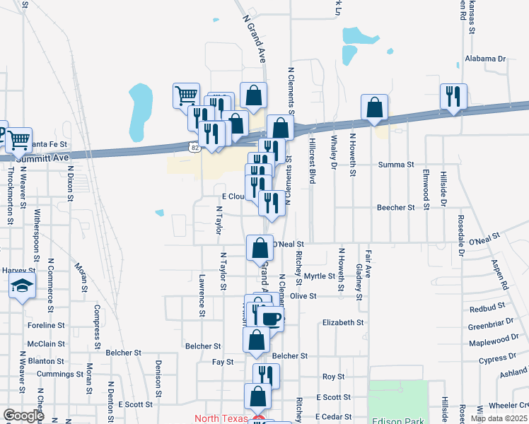 map of restaurants, bars, coffee shops, grocery stores, and more near 465 Star Street in Gainesville