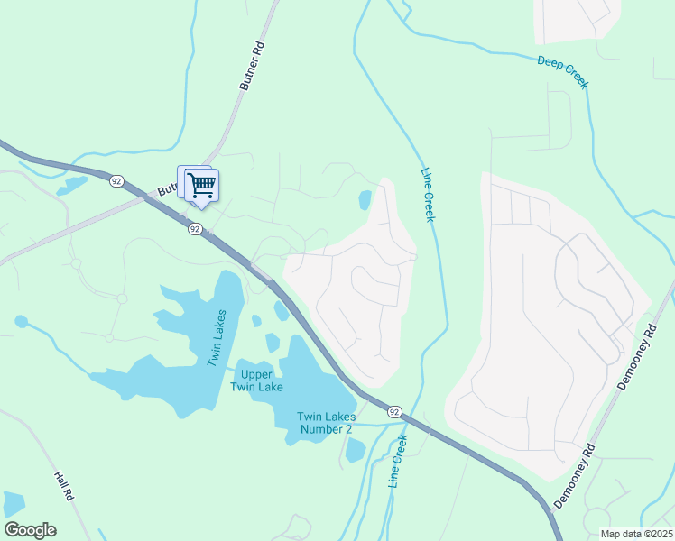 map of restaurants, bars, coffee shops, grocery stores, and more near 4310 Alysheba Drive in Fairburn
