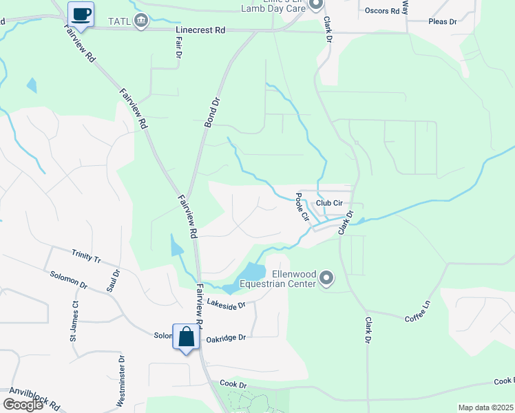 map of restaurants, bars, coffee shops, grocery stores, and more near 300 Orchard Hill Court in Ellenwood