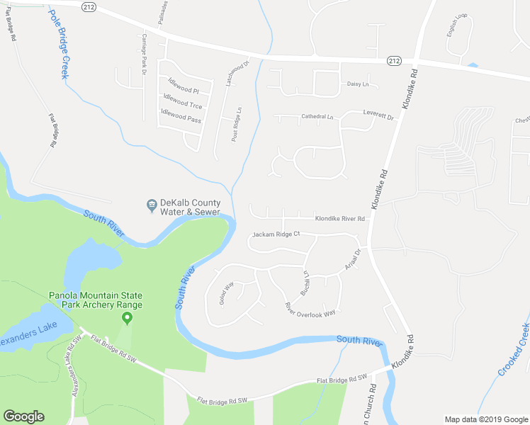 map of restaurants, bars, coffee shops, grocery stores, and more near 4737 Klondike Circle in Lithonia