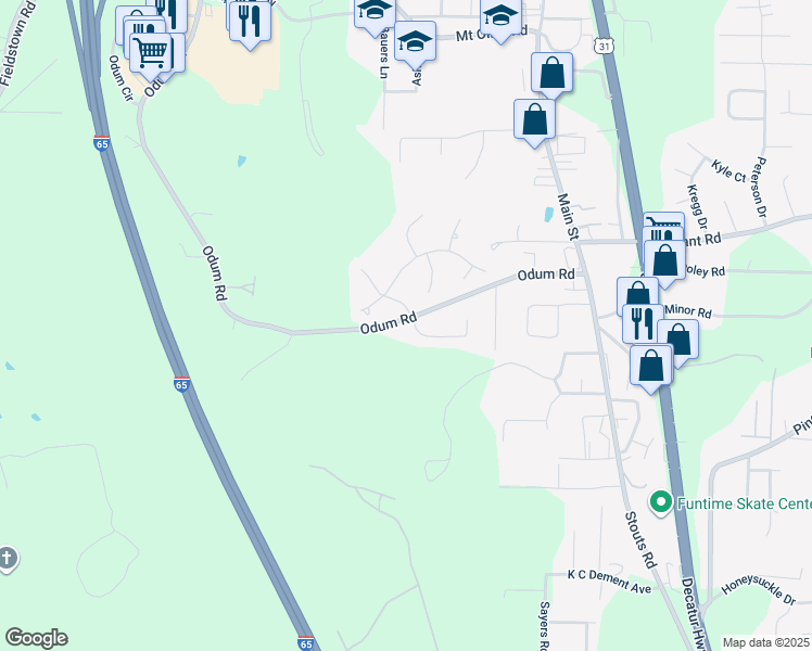 map of restaurants, bars, coffee shops, grocery stores, and more near 501 Magnolia Crest Circle in Gardendale