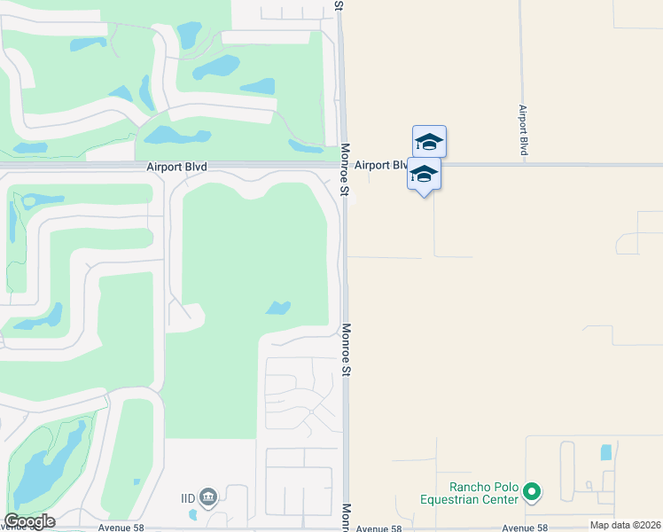 map of restaurants, bars, coffee shops, grocery stores, and more near 56765 Village Drive in La Quinta