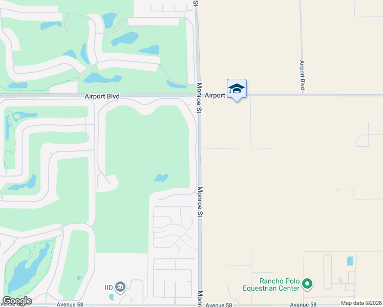 map of restaurants, bars, coffee shops, grocery stores, and more near 56765 Village Drive in La Quinta