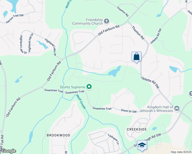 map of restaurants, bars, coffee shops, grocery stores, and more near 4821 Neal Ridge in Atlanta