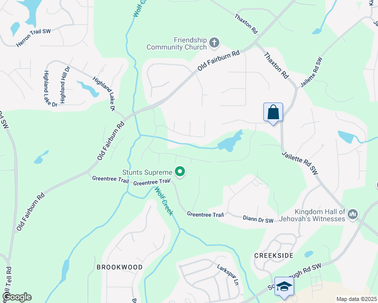 map of restaurants, bars, coffee shops, grocery stores, and more near 4825 Neal Ridge in Atlanta