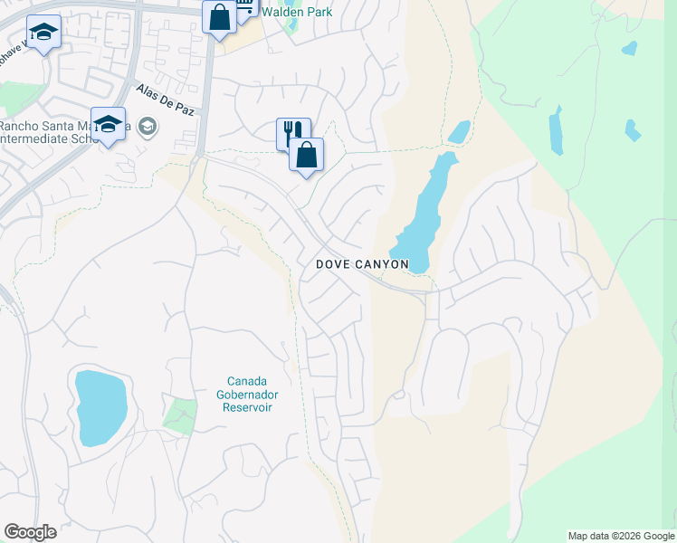 map of restaurants, bars, coffee shops, grocery stores, and more near 11 Midlothian in Rancho Santa Margarita
