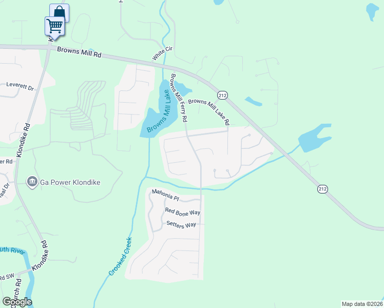 map of restaurants, bars, coffee shops, grocery stores, and more near 6731 Browns Mill Trail in Stonecrest