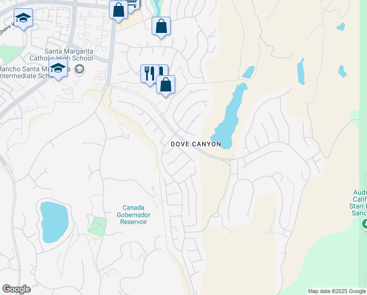 map of restaurants, bars, coffee shops, grocery stores, and more near 11 Midlothian in Rancho Santa Margarita