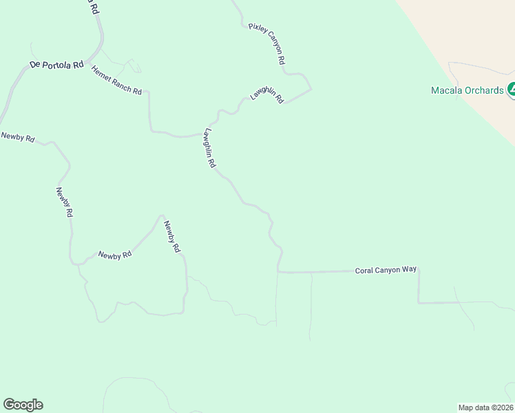 map of restaurants, bars, coffee shops, grocery stores, and more near Lawghlin Road in Hemet