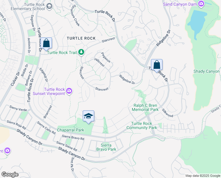 map of restaurants, bars, coffee shops, grocery stores, and more near Summit in Irvine