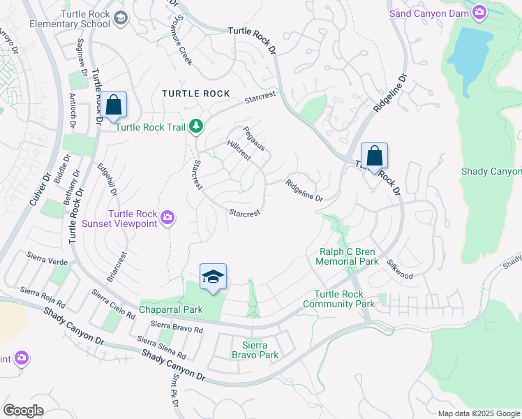 map of restaurants, bars, coffee shops, grocery stores, and more near Summit in Irvine