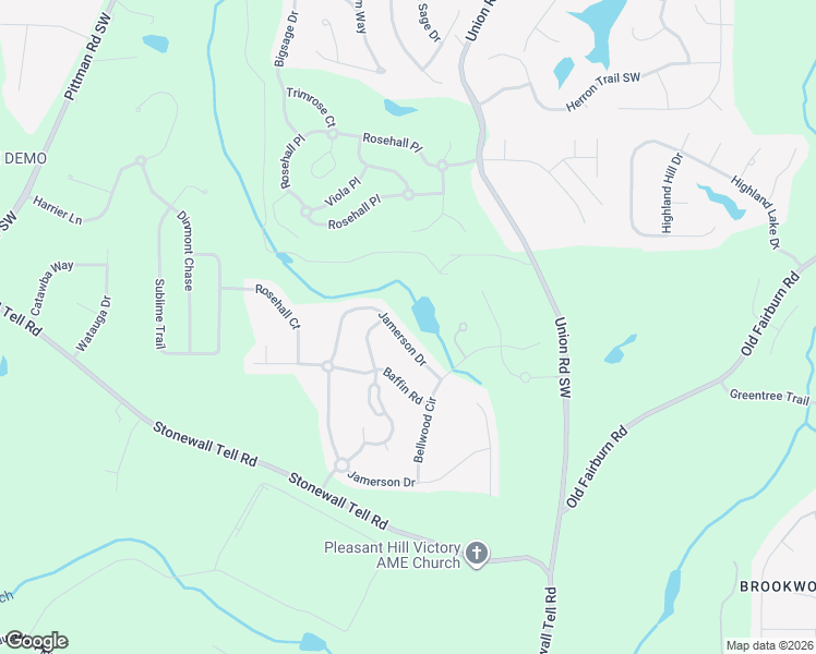 map of restaurants, bars, coffee shops, grocery stores, and more near 5802 Jamerson Drive in Atlanta