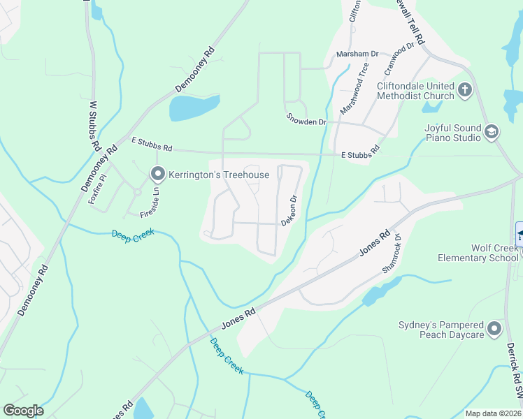 map of restaurants, bars, coffee shops, grocery stores, and more near 4462 Estate Street in College Park