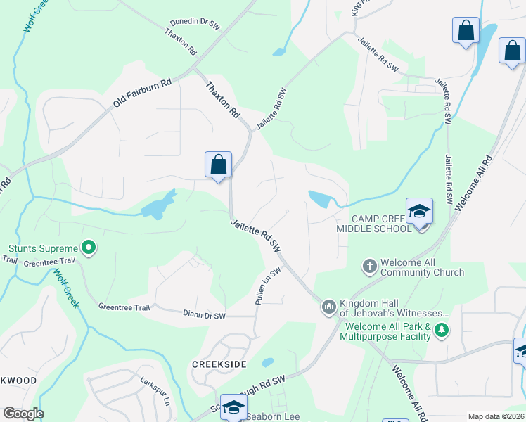 map of restaurants, bars, coffee shops, grocery stores, and more near 4030 Montego Bay Drive in College Park