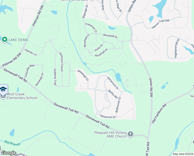map of restaurants, bars, coffee shops, grocery stores, and more near 5742 Jamerson Drive in Atlanta